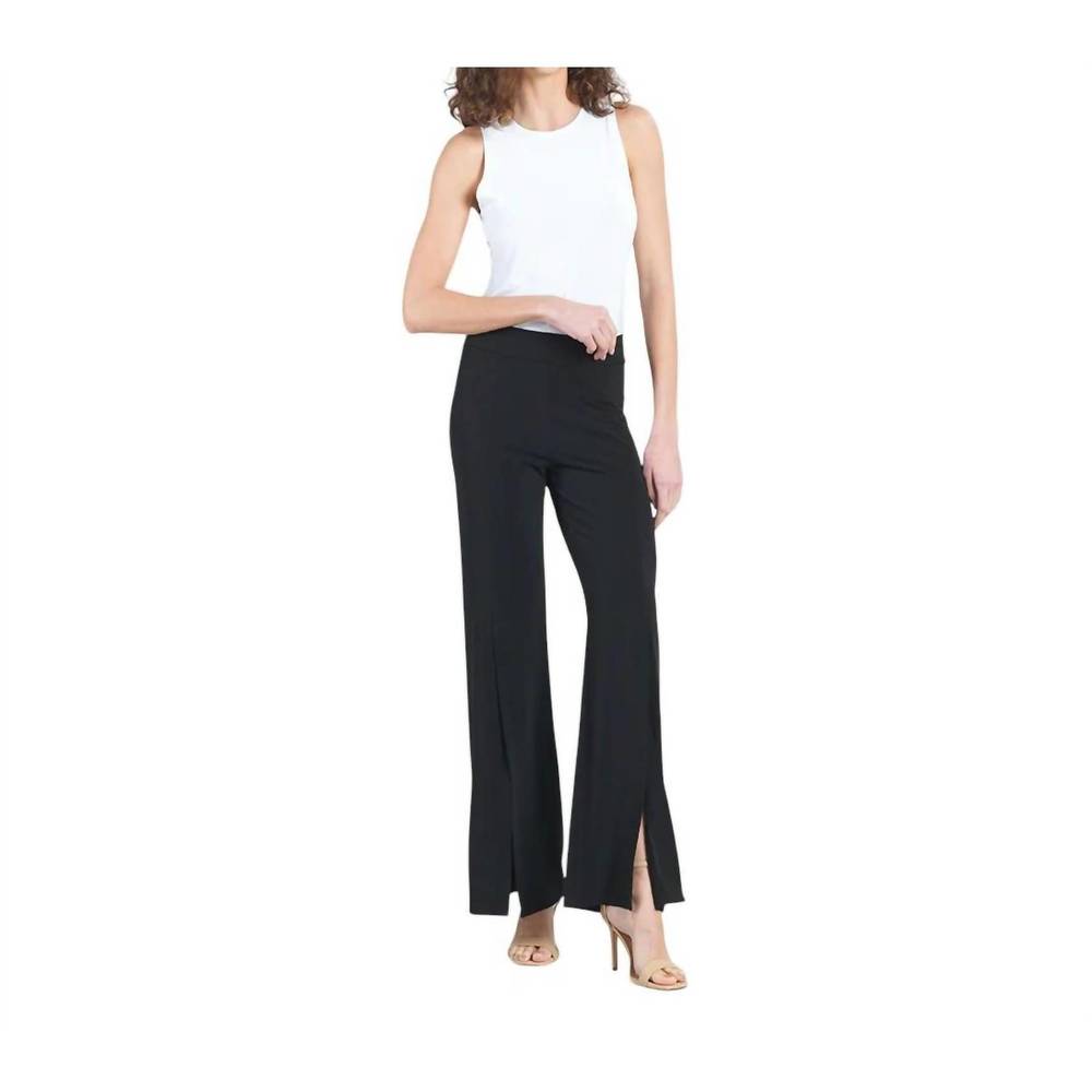 NEW CLARA SUNWOO kick front high slit pant in black